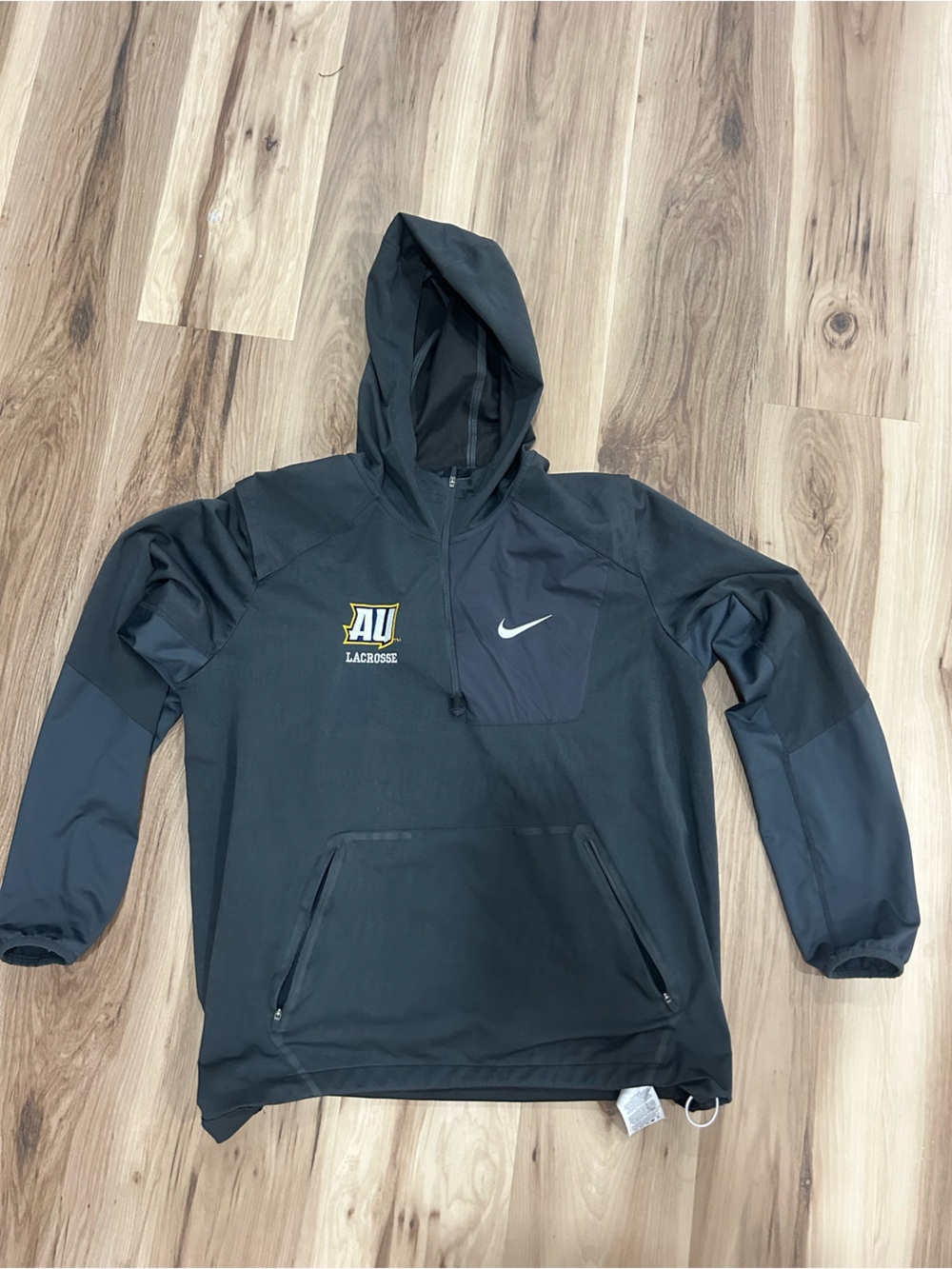 Nike Black Hooded Pullover with AU Lacrosse Crest